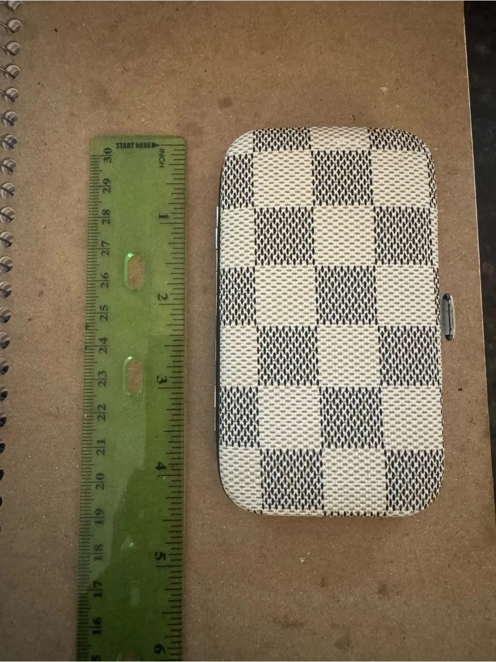 Source Unknown Beige and Black Checkered Women Skincare Tool Case